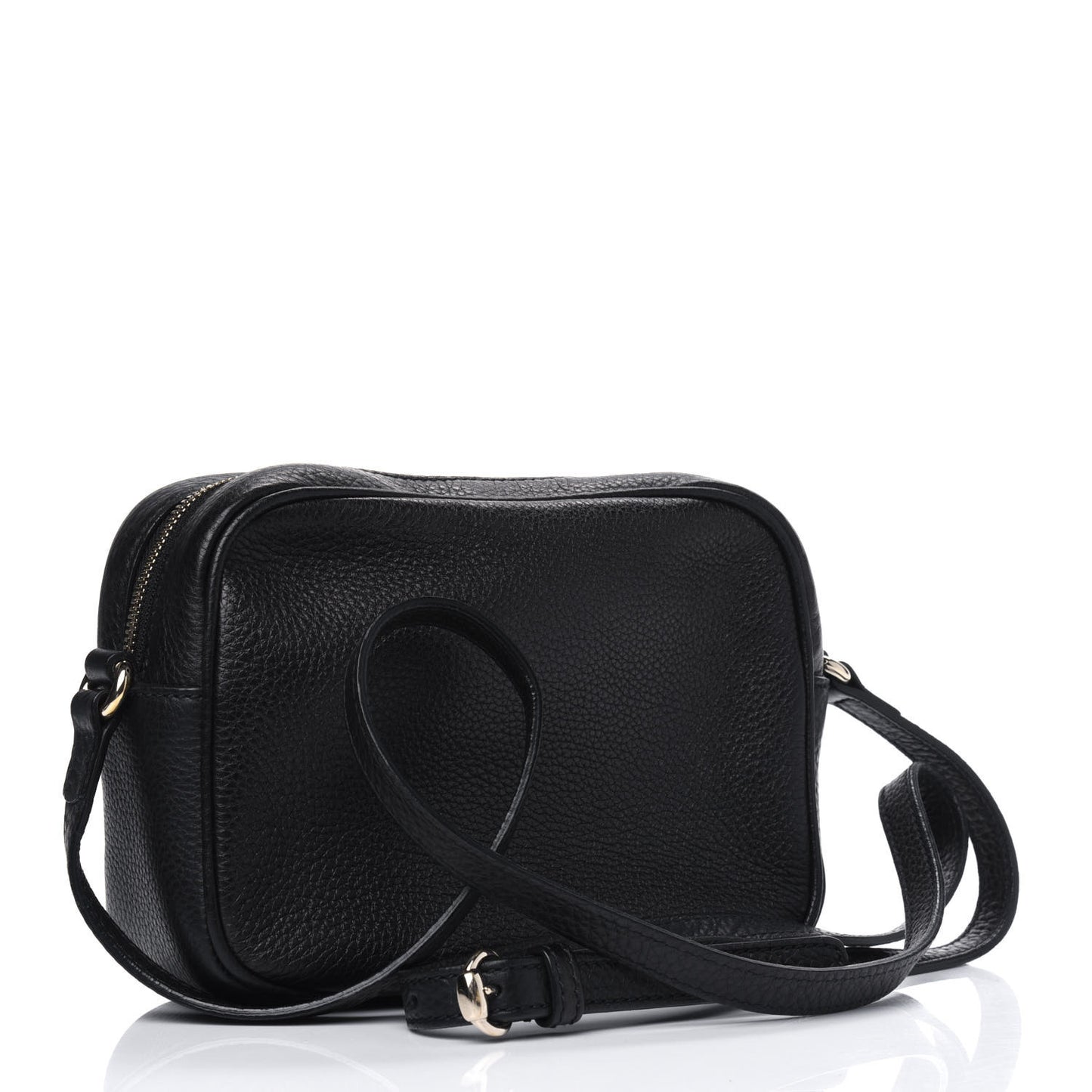 Pebbled Calfskin Small Soho Disco Bag Black