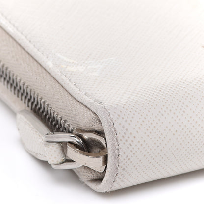 Prada Saffiano Metal Zip Around Wallet White 7 of 8