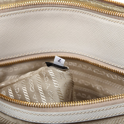 Prada Saffiano Lux Extra Large Galleria Double Zip Tote Talco 9 of 13