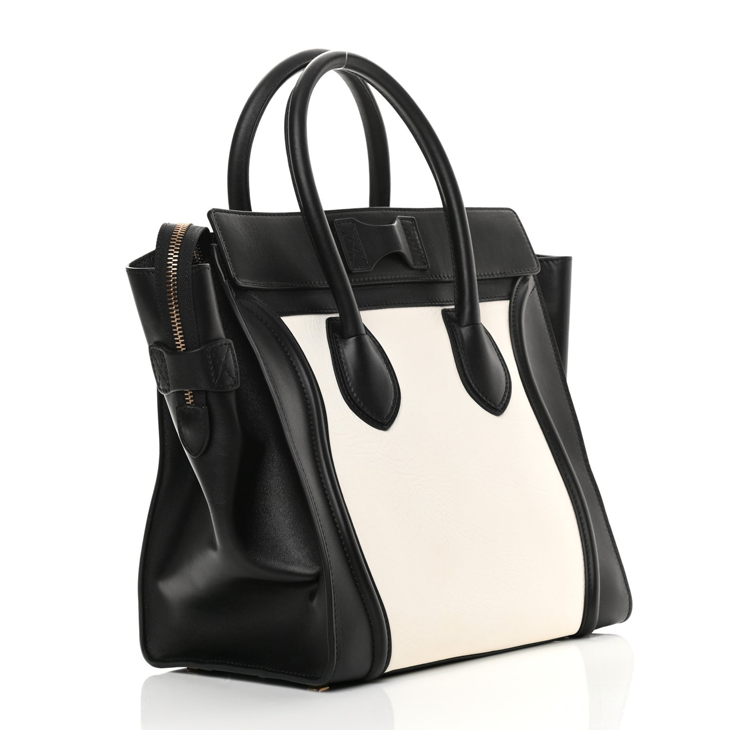 Bullhide Calfskin Mini Bi-Color Luggage Black White