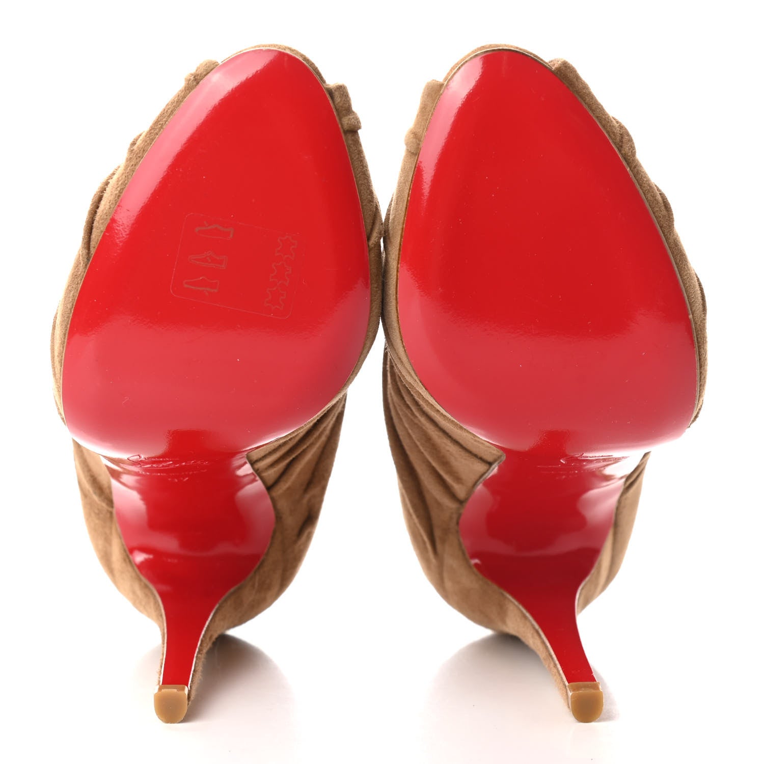 Christian Louboutin Suede Twist Front Manchon 120 Pumps 37 Beige 5 of 7