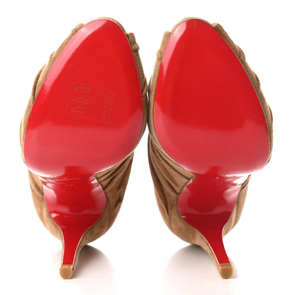 Christian Louboutin Suede Twist Front Manchon 120 Pumps 37 Beige 5 of 7