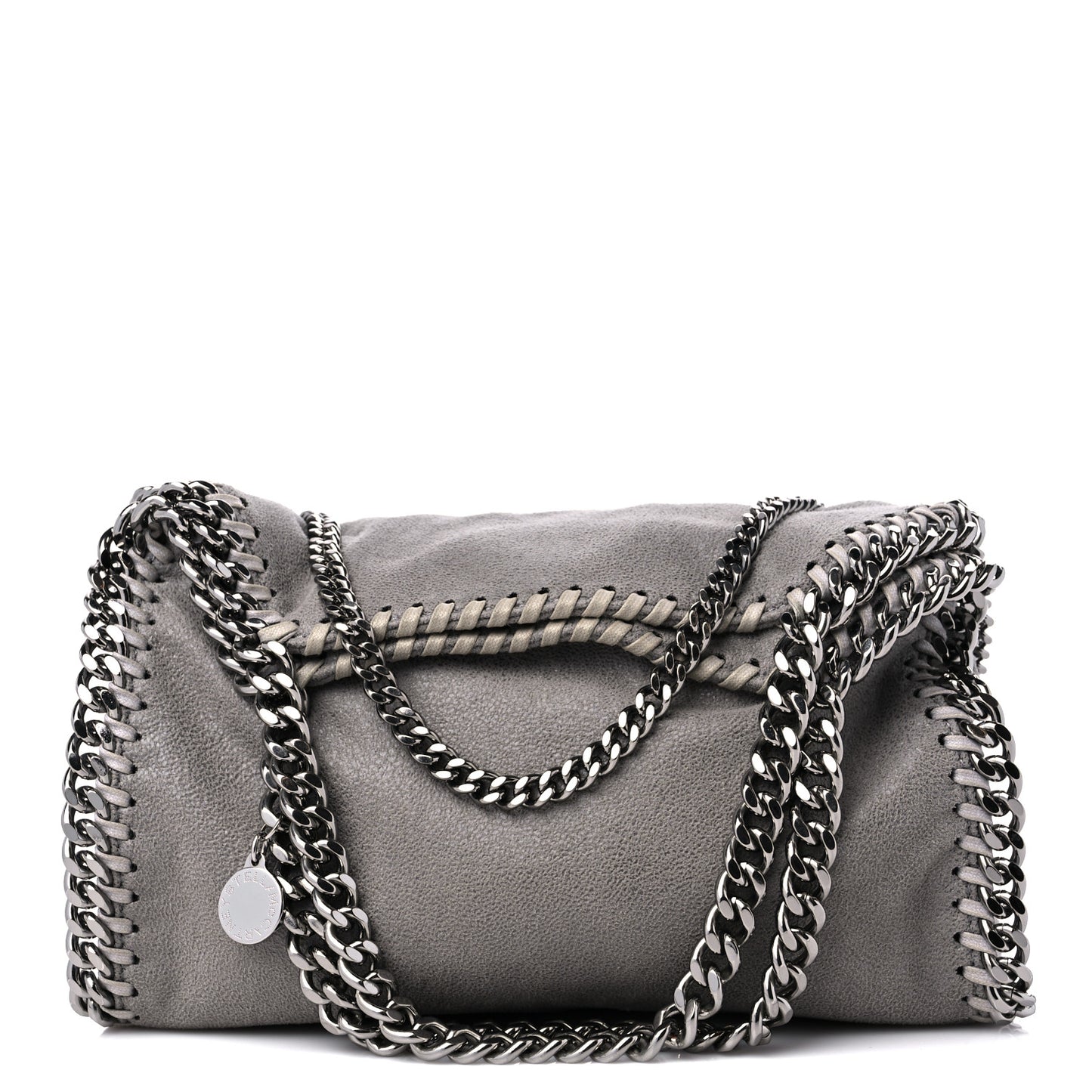 Shaggy Deer Mini Falabella Fold Over Tote Light Grey