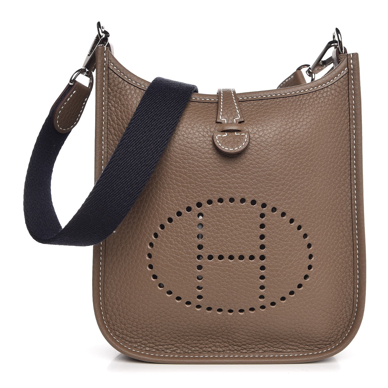 Hermes Taurillon Clemence Amazone Evelyne TPM Etoupe Bleu Indigo 1 of 8