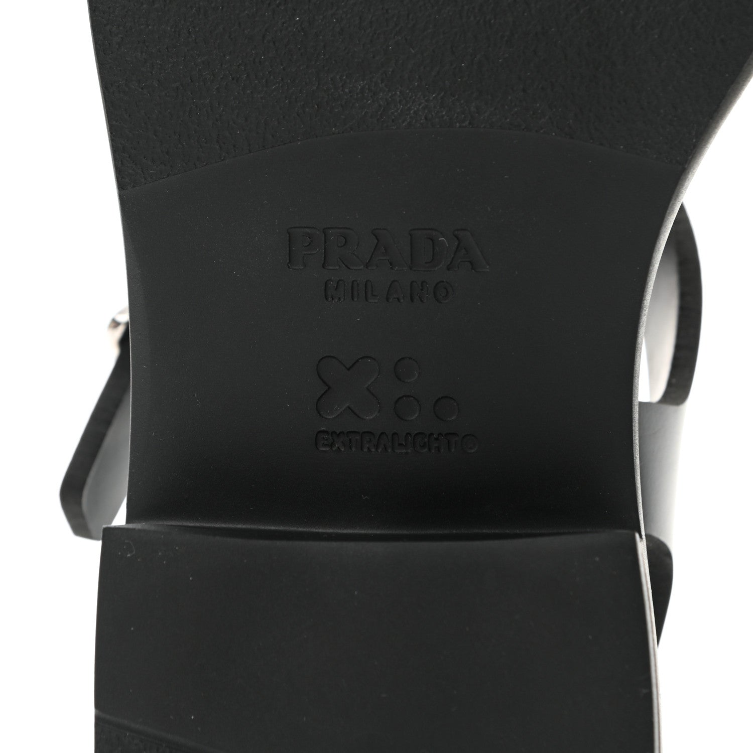 Prada Foam Rubber Metal Triangle Logo 50mm Cage Sandals 39 Black 7 of 8
