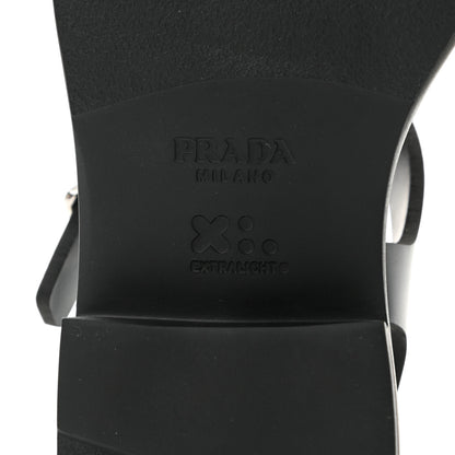 Prada Foam Rubber Metal Triangle Logo 50mm Cage Sandals 39 Black 7 of 8
