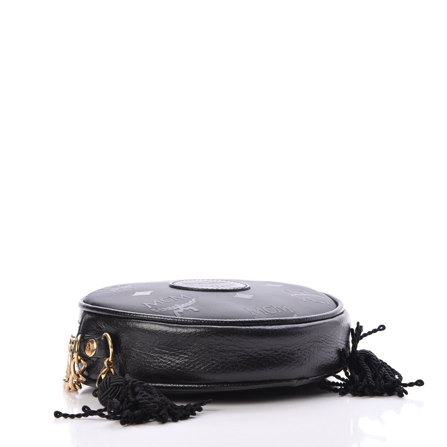 MCM Monogram Coated Canvas Round Suzy Wong Crossbody Black 4 of 12