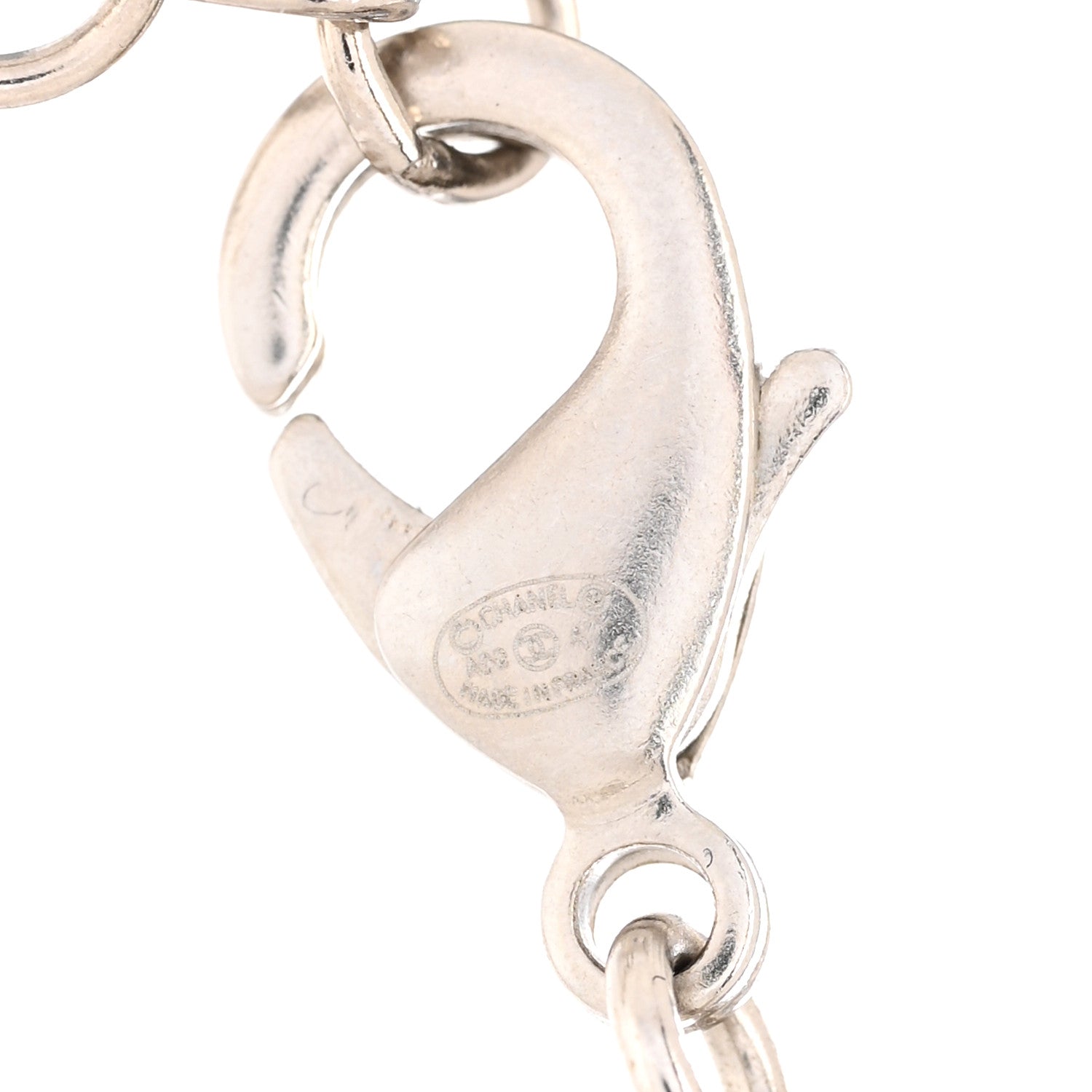 Chanel Crystal CC Chain Short Necklace Silver 6 of 6