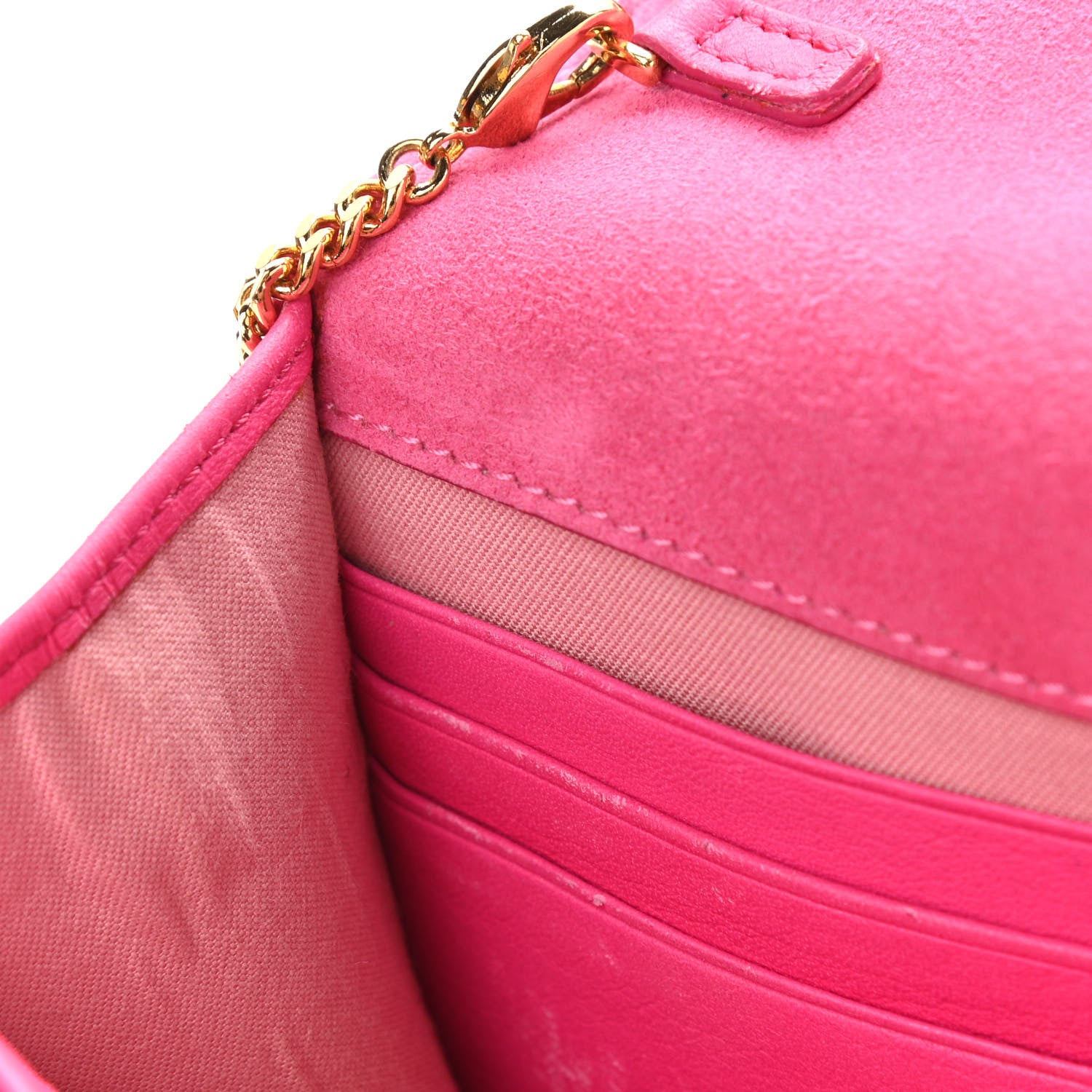 Fendi Vitello Flamingo Tube Wallet on Chain Fuchsia 12 of 16