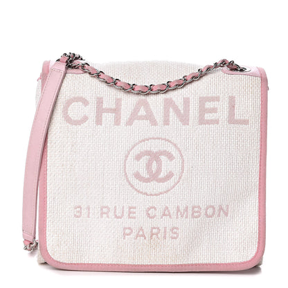 Chanel Woven Straw Raffia Small Deauville Messenger Light Pink 1 of 17