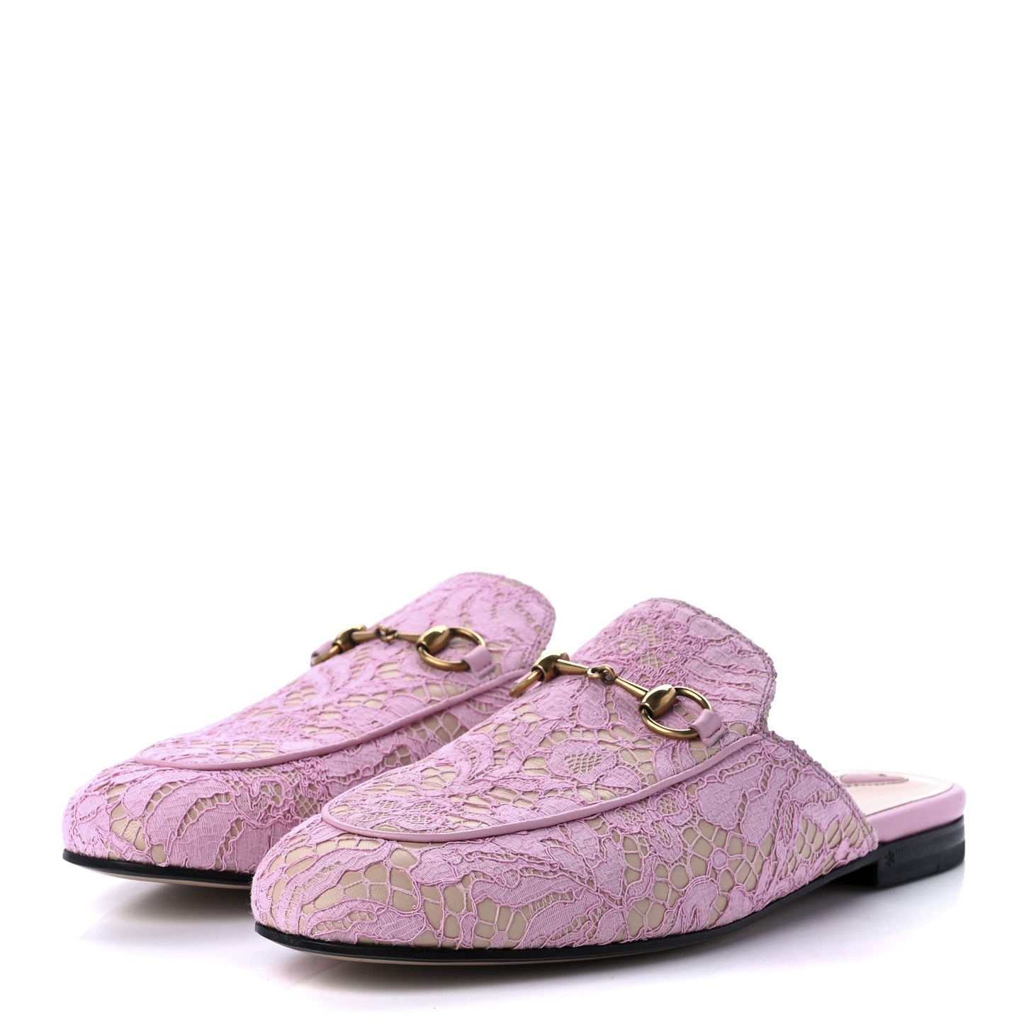 Lace Malaga Kid Womens Princetown Slippers 38 Sugar Pink Skin Rose