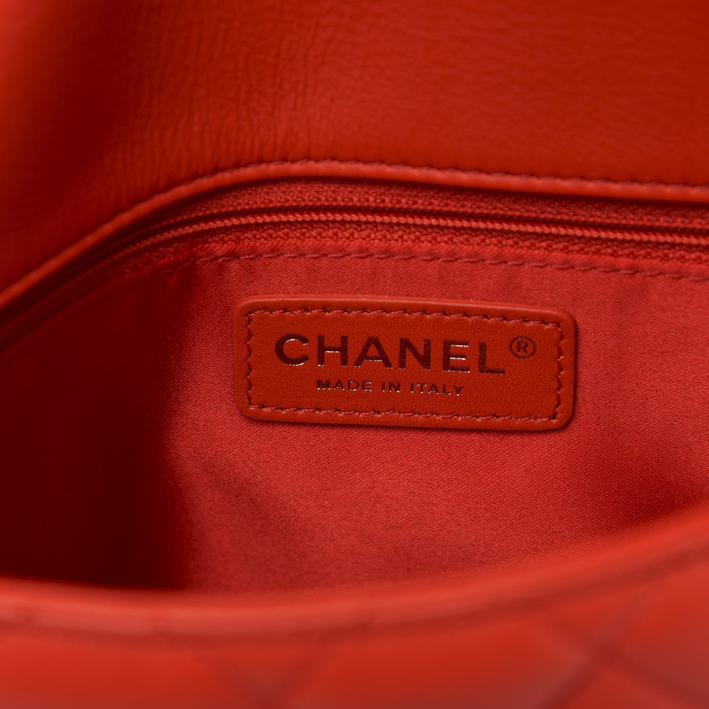 Lambskin Quilted 3 Flap Bag Red
