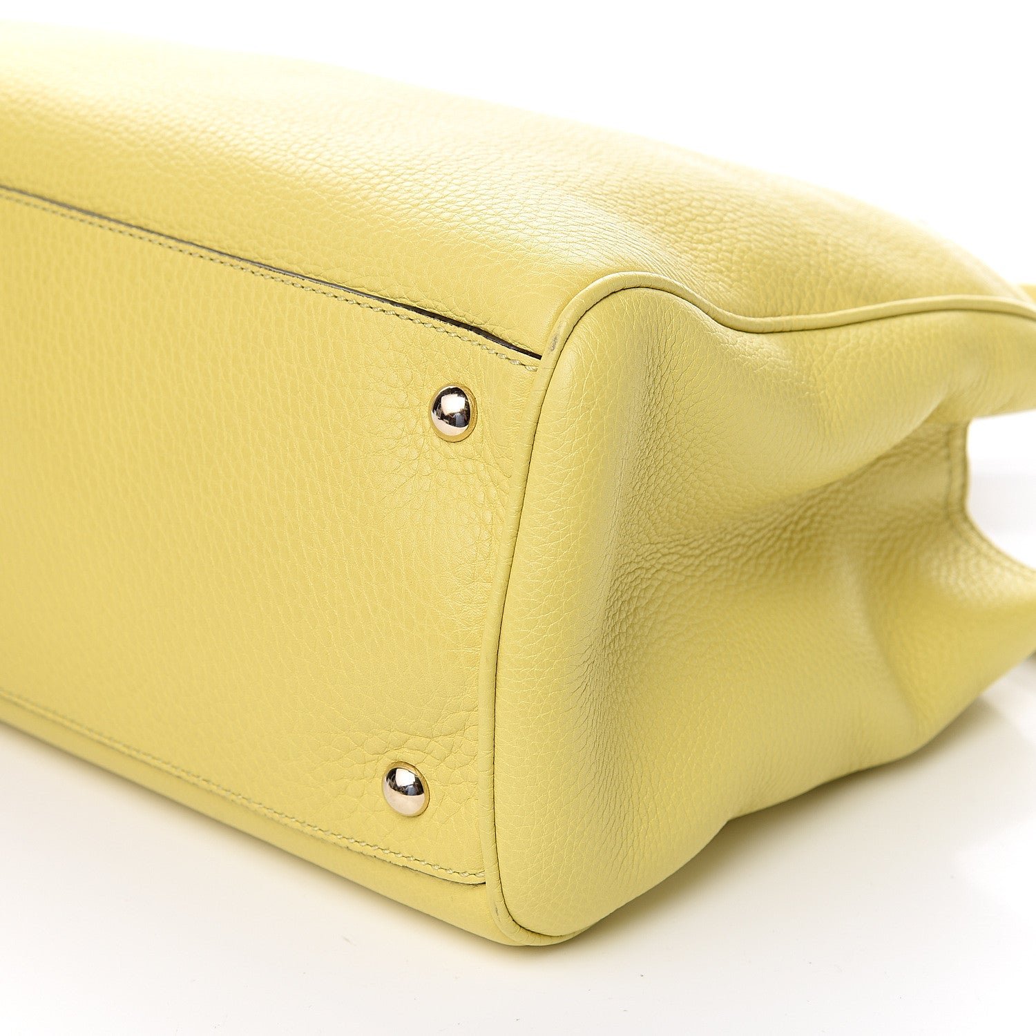 Gucci Pebbled Calfskin Medium Bamboo Shopper Tote Citrus 8 of 9