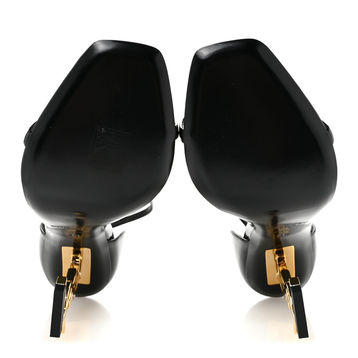 Patent Calfskin Opyum 110 Sandals 38 Black Gold