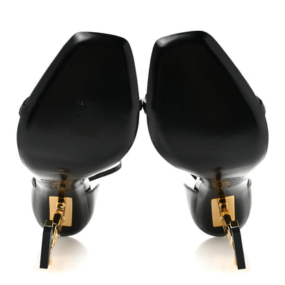 Saint Laurent Patent Calfskin Opyum 110 Sandals 38 Black Gold 6 of 11