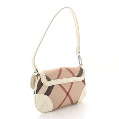 Burberry Nova Check Patent Calfskin Flap Shoulder Bag White 3 of 12