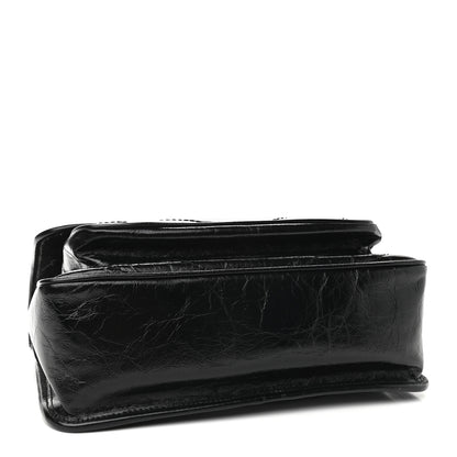 Saint Laurent Crinkled Calfskin Matelasse Monogram Medium Niki Chain Satchel Black 4 of 11