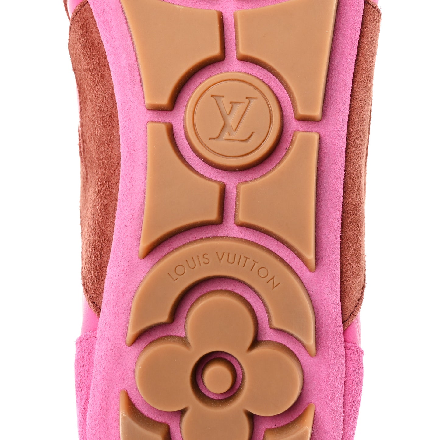 Suede Calfskin LV Sneakerina Sneakers 38 Fuchsia Pink