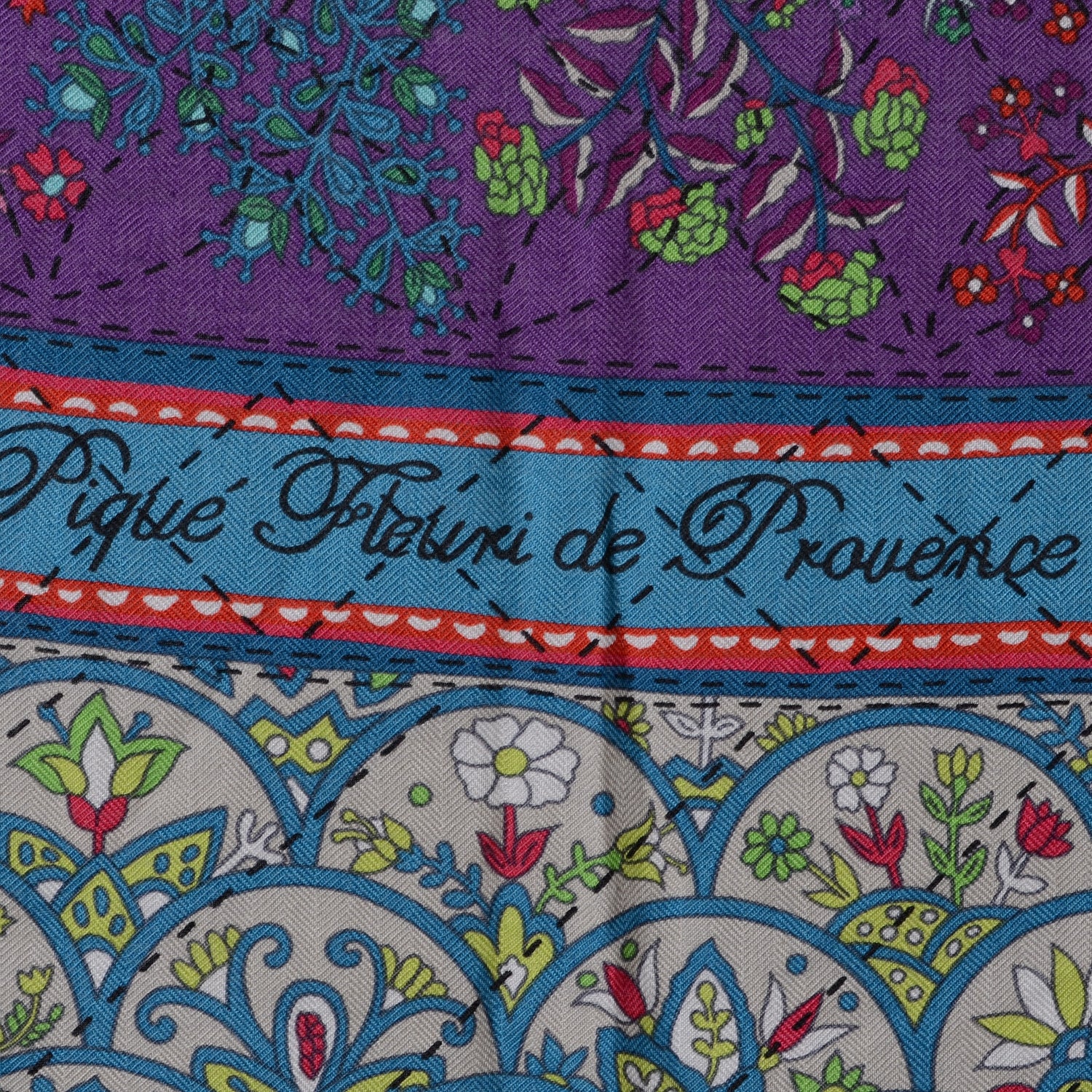 Hermes Cashmere Silk Pique Fleuri de Provence GM 140 Shawl 5 of 6