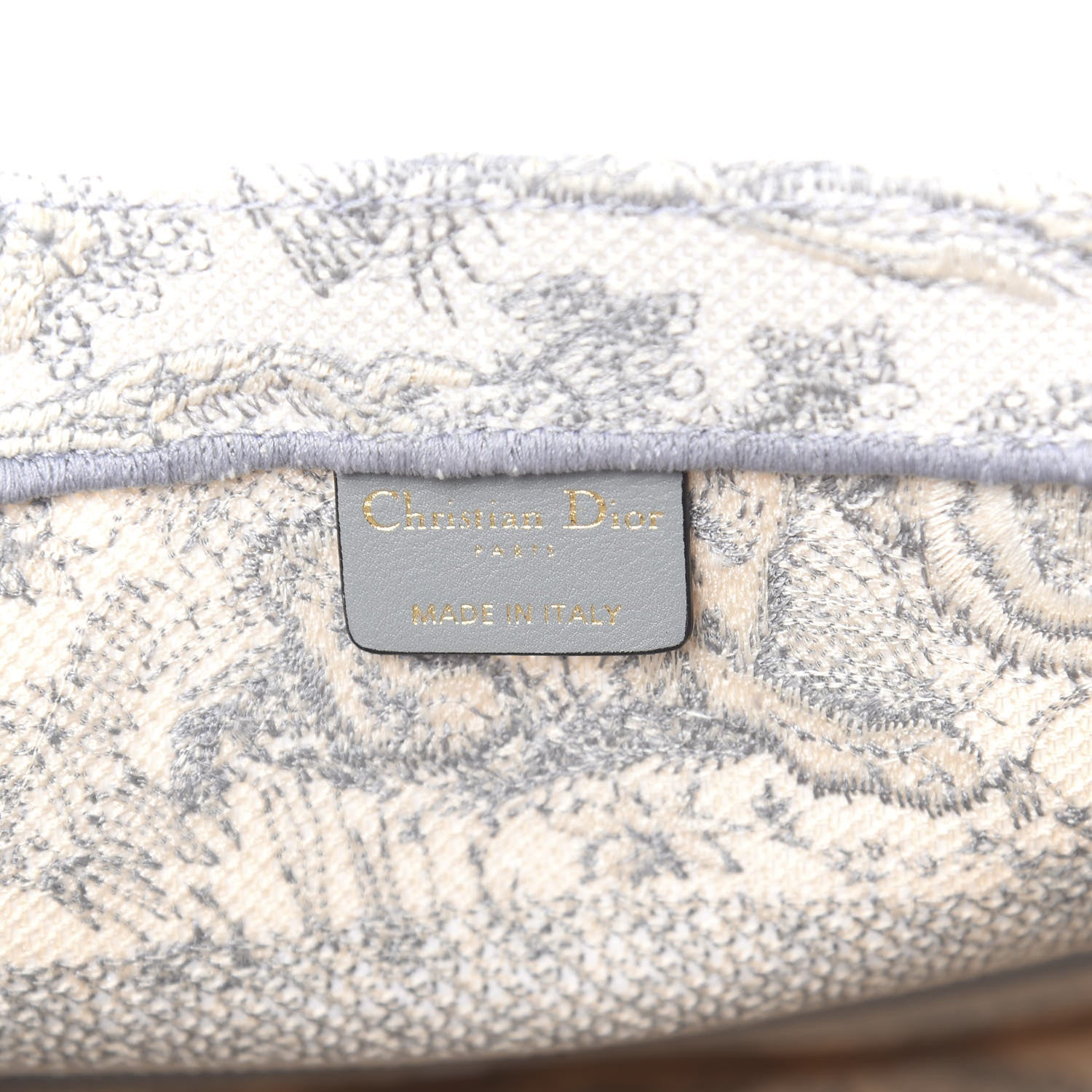 Christian Dior Canvas Embroidered Medium Dioriviera Toile De Jouy Book Tote Gray 6 of 12