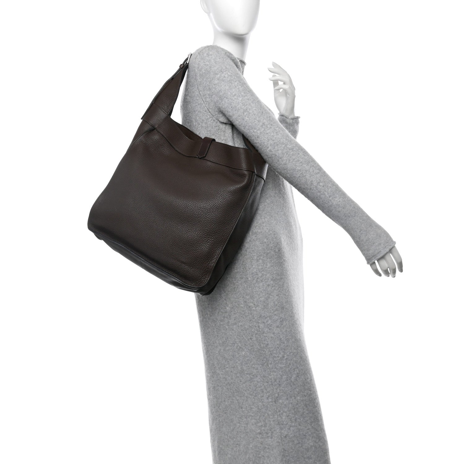 Hermes Taurillon Clemence Marwari GM Chocolate 2 of 15