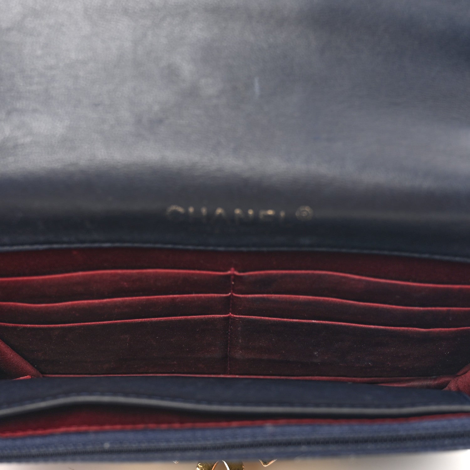 Chanel Lambskin Quilted Golden Class Wallet on Chain WOC Navy 5 of 13