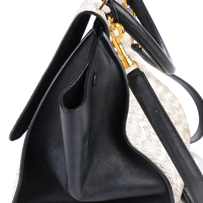 Celine Whipsnake Calfskin Medium Trapeze White Black 10 of 10
