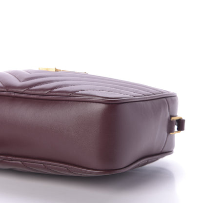 Saint Laurent Calfskin Matelasse Monogram Lou Camera Bag Dark Legion Red 7 of 9