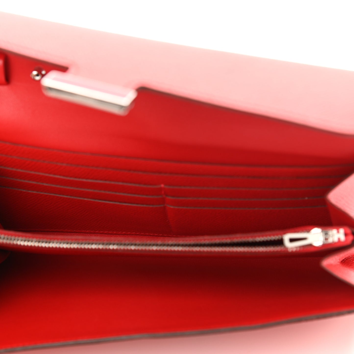 Epsom Enamel Constance Wallet To Go Rouge De Coeur Rubis