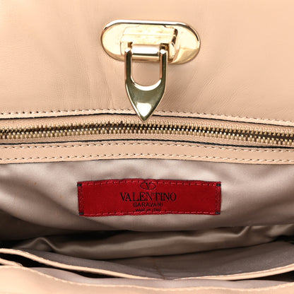 Valentino Garavani Vitello Rockstud Flip-Lock Lace Shoulder Bag Beige 6 of 9