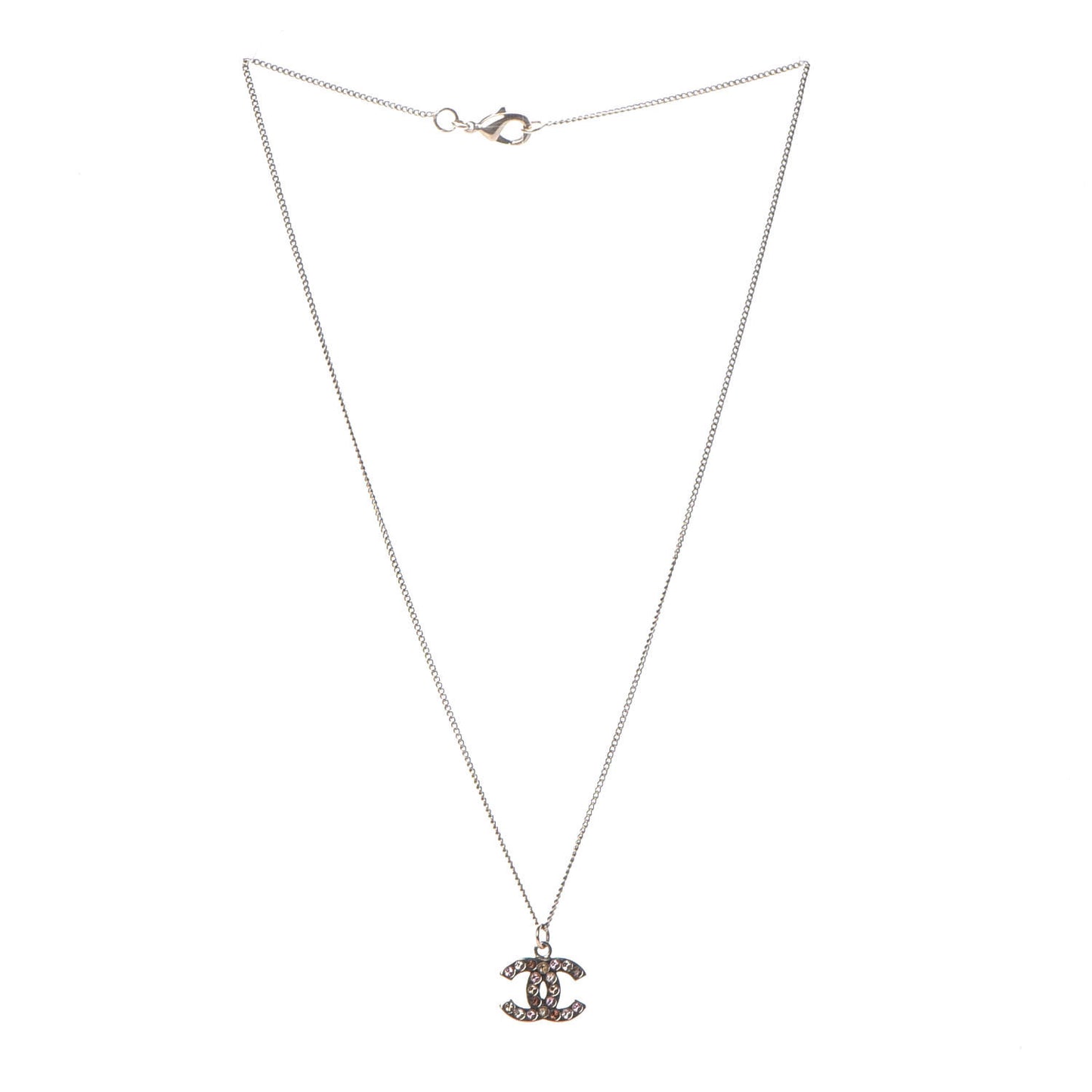 Crystal CC Pendant Necklace Gold