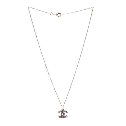 Chanel Crystal CC Pendant Necklace Gold 3 of 5