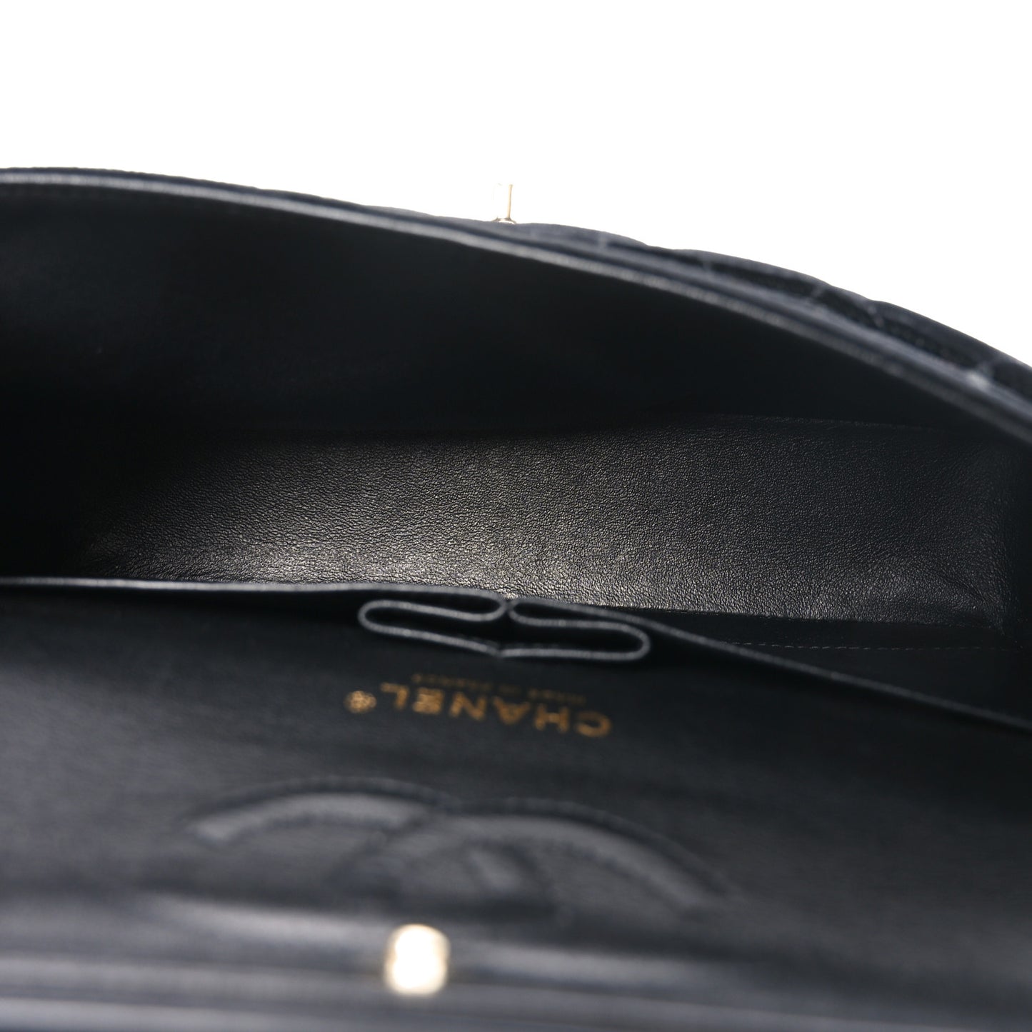 Velvet Quilted Medium Double Flap Black