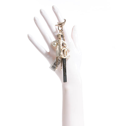 Chanel Enamel Pearl Coco Bag Charm Gold 2 of 3