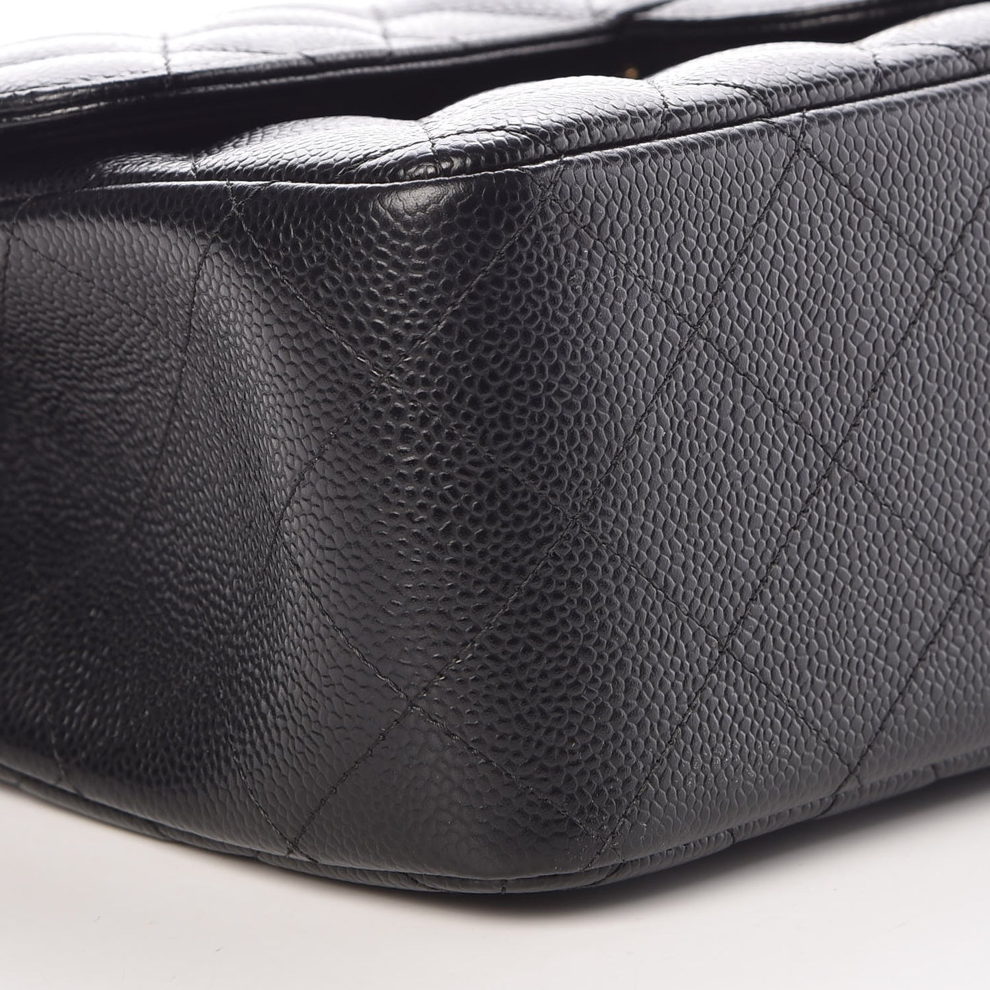 Caviar Quilted Jumbo Double Flap Black
