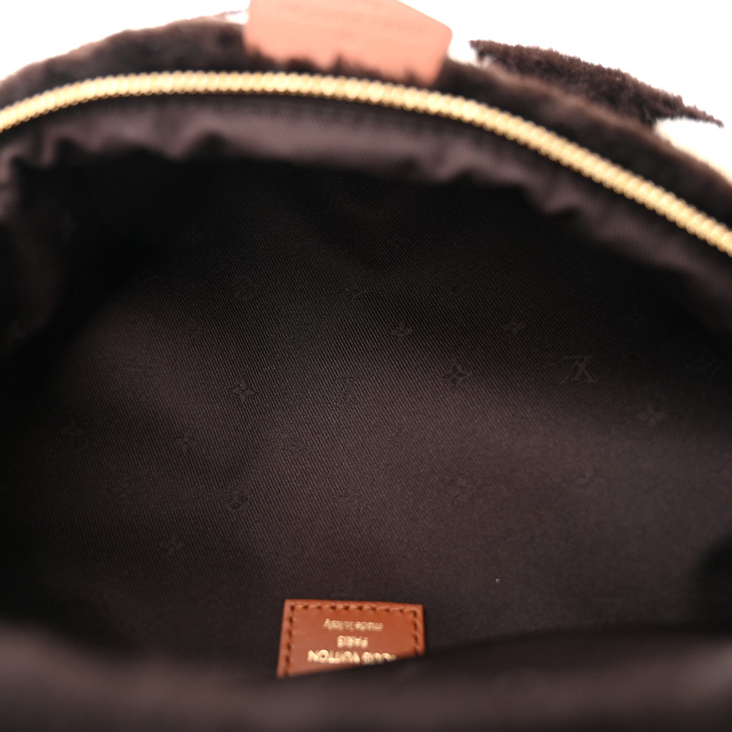 Shearling Monogram Bumbag Chocolate Cream