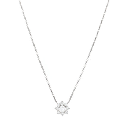 Harry Winston Platinum Diamond Petite Sunflower Pendant Necklace 1 of 5