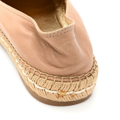 Prada Nappa Logo Cap Toe 20mm Espadrilles 38.5 Beige 13 of 14