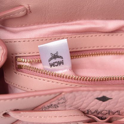 MCM Visetos Small Essential Backpack Pink 9 of 11