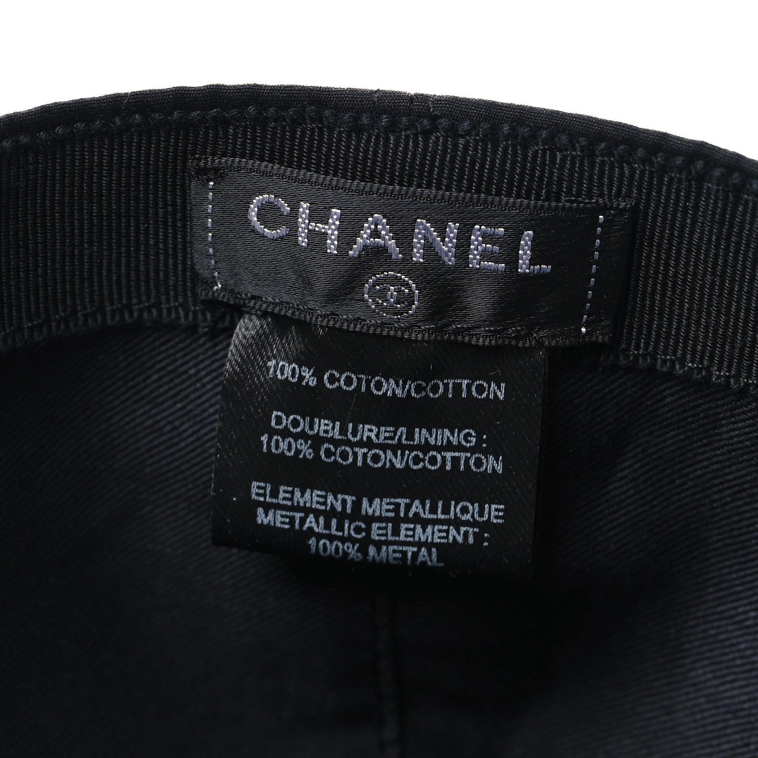 Chanel Cotton CC Cap Hat Black 7 of 7