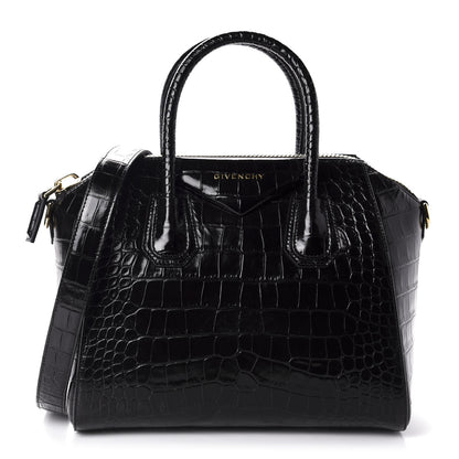 Givenchy Calfskin Crocodile Embossed Small Antigona Black 1 of 10