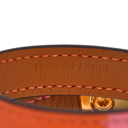 Hermes Swift Bicolor Rivale Double Tour Bracelet T2 Rose Azalee Orang Poppy 3 of 3