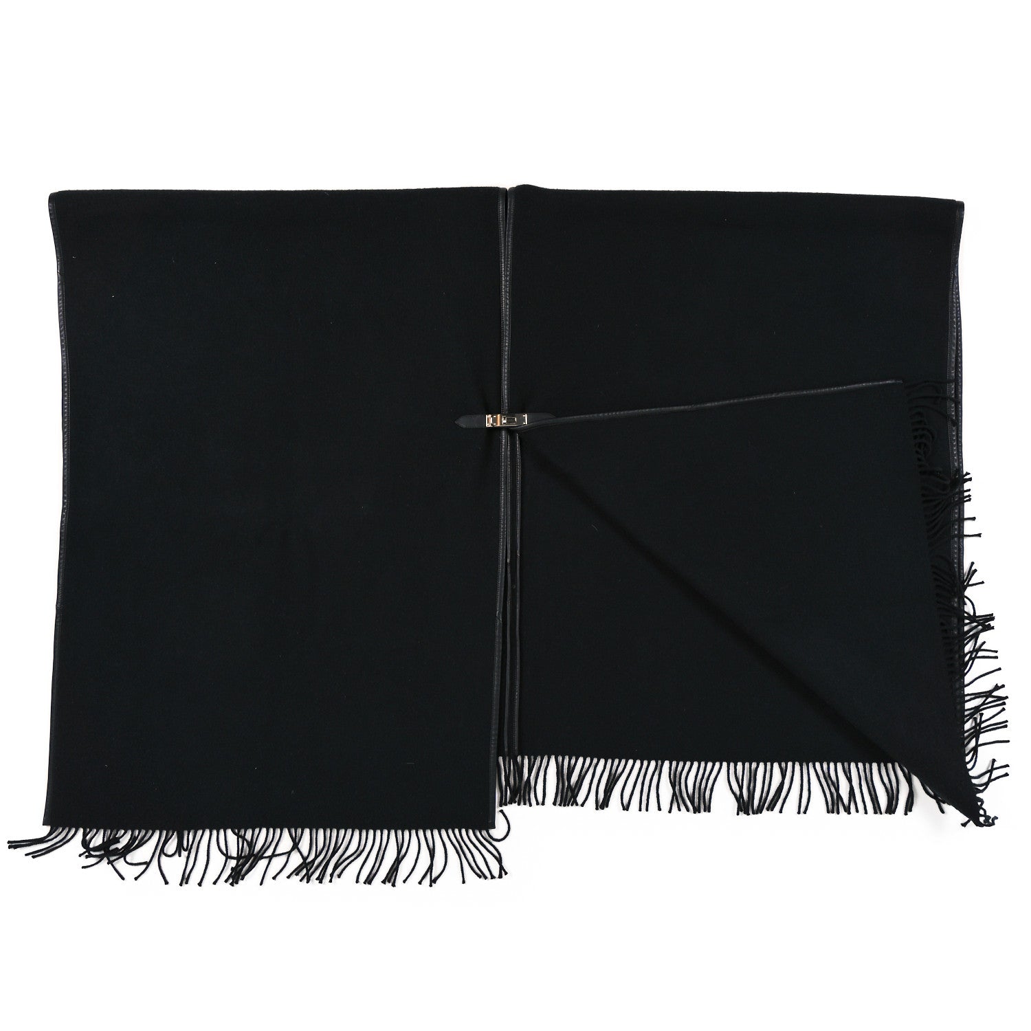 Hermes Cashmere Lambskin Kelly Poncho Black 2 of 4