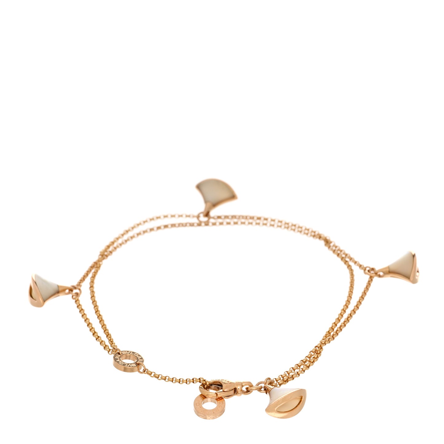 18K Rose Gold Mother of Pearl Divas' Dream Charm Bracelet SM
