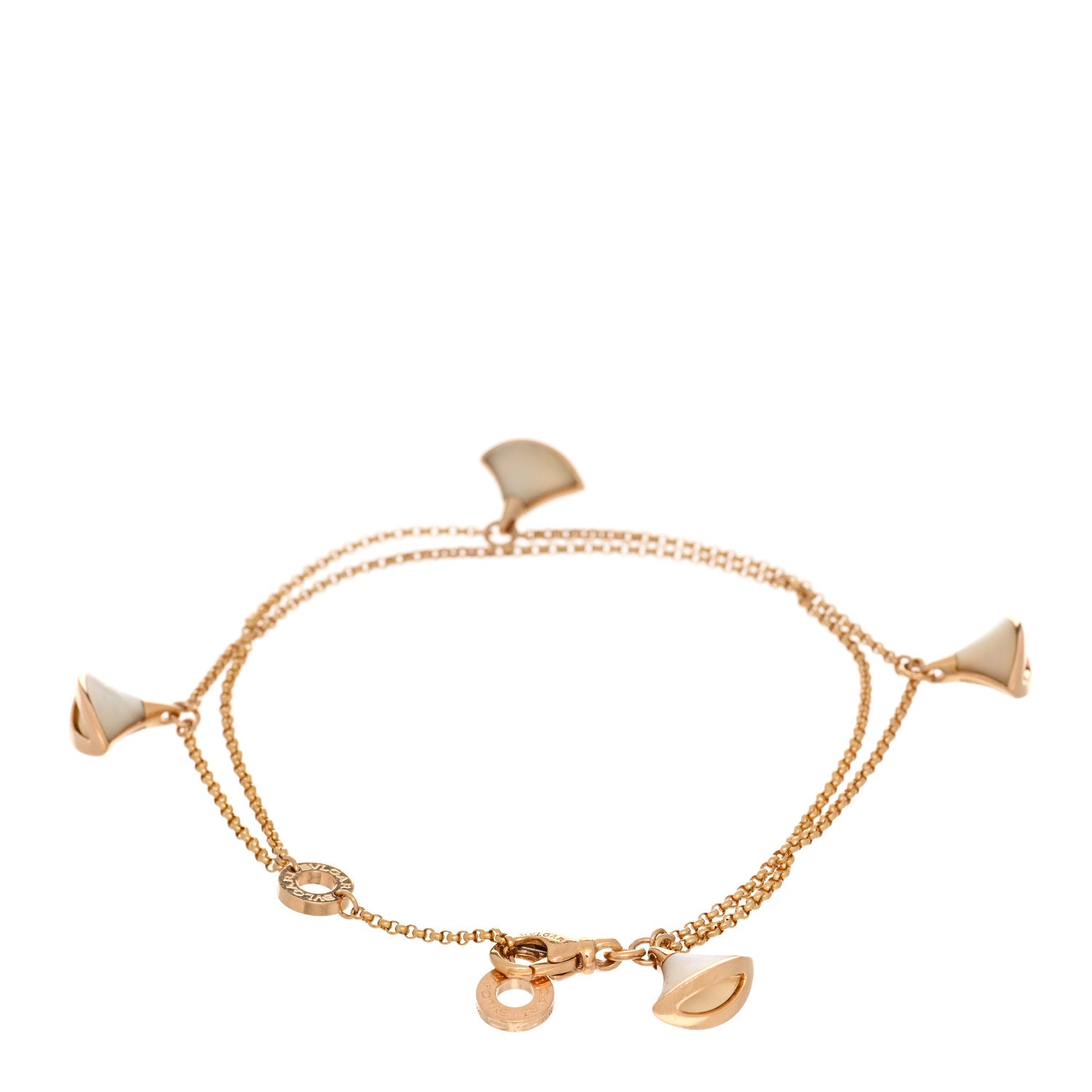 Bulgari 18K Rose Gold Mother of Pearl Divas' Dream Charm Bracelet SM 2 of 3