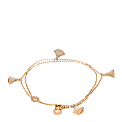 Bulgari 18K Rose Gold Mother of Pearl Divas' Dream Charm Bracelet SM 2 of 3