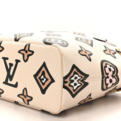 Louis Vuitton Monogram Giant Wild at Heart Neverfull MM Creme 9 of 9