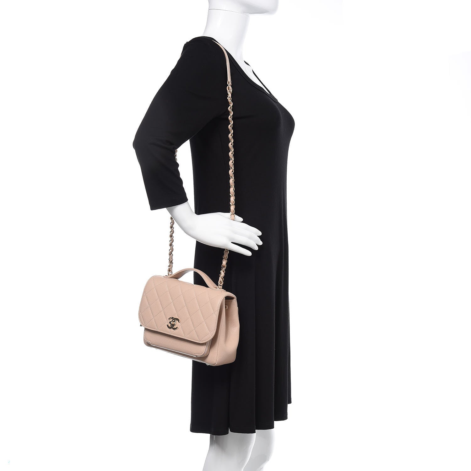 Chanel Caviar Quilted Medium Business Affinity Flap Light Beige 1 of 14