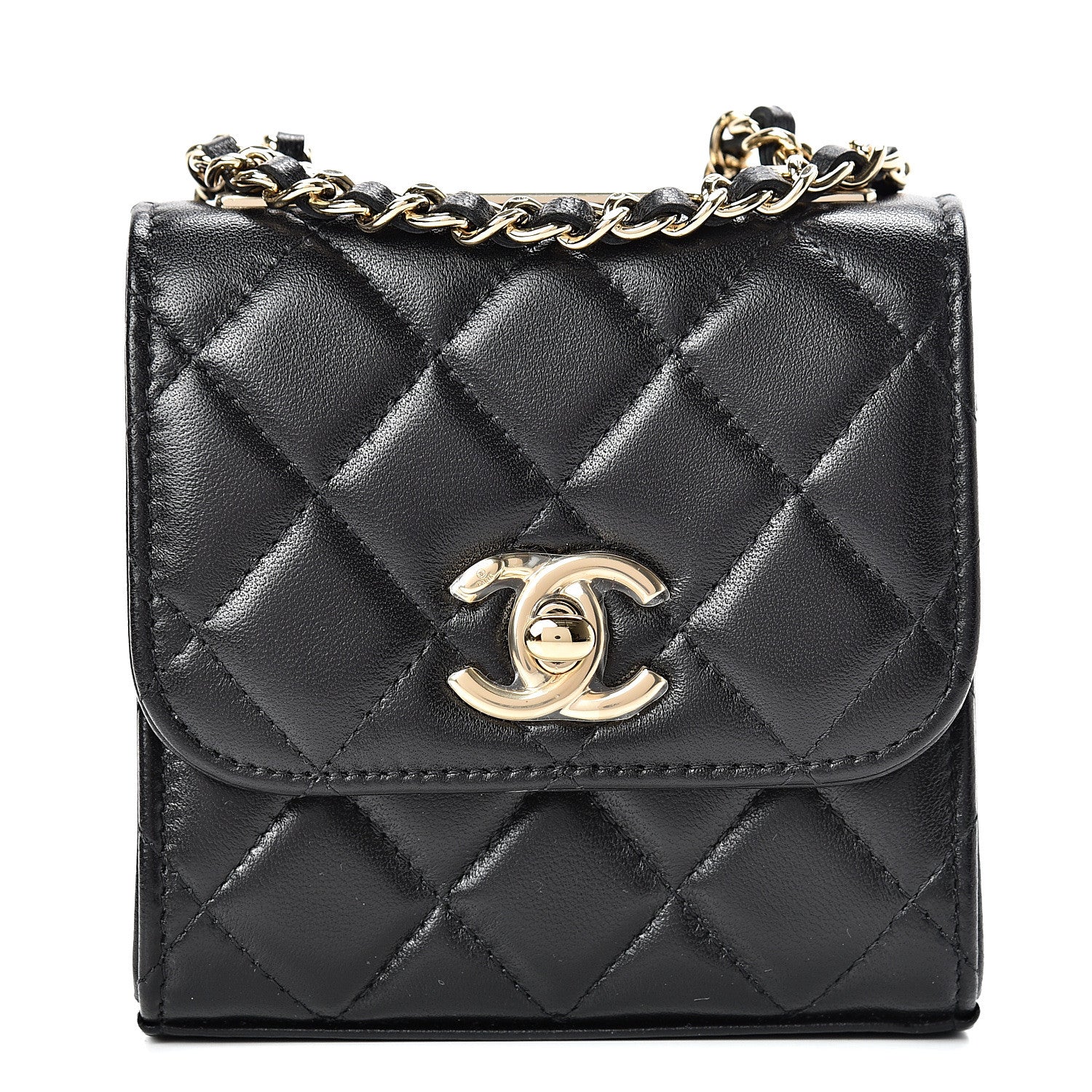 Chanel Lambskin Quilted Mini Trendy CC Chain Wallet Black 1 of 11