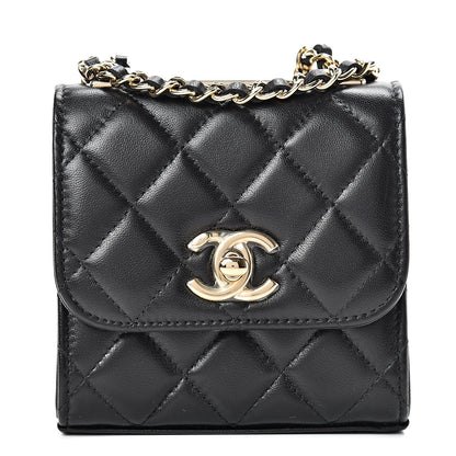 Chanel Lambskin Quilted Mini Trendy CC Chain Wallet Black 1 of 11